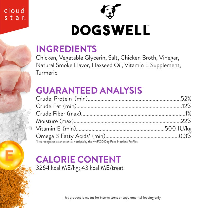 DOGSWELL Immunity & Defense, Flaxseed Oil, Turmeric, Vitamin E & A, Healthy Aging, Chicken Jerky 24 oz. (842197) - Image 2